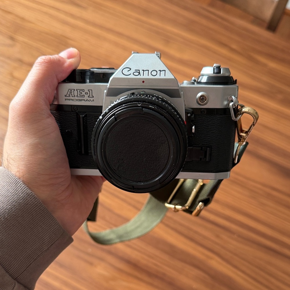 Canon AE-1 Program Classic Black and Silver Camera